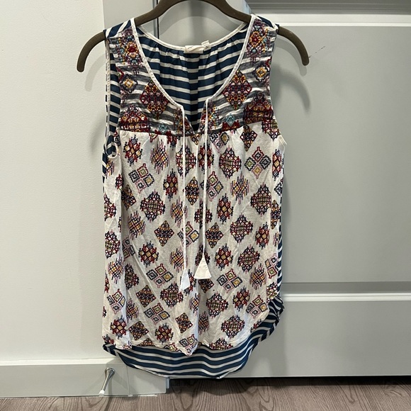 ANTHROPOLOGIE ONE SEPTEMBER - pattern tank top, size XS, super cute & worn once - Picture 1 of 6